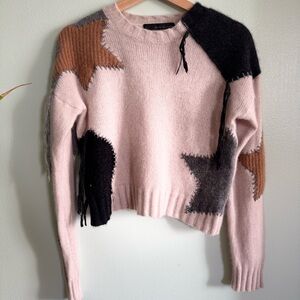 360 Cashmere Pink Star Sweater